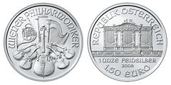 Wiener Philharmoniker in Silber: Die Anlagemünze hat einen Nominalwert von 1,50 Euro, der tatsächliche Wert ist deutlich höher, abhängig vom Silberpreis. (Foto: pro aurum)